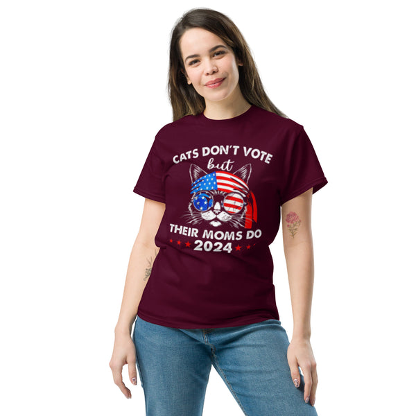 Cat's Don't Vote But Their Mom's Do - Kamala Harris Shirt - Catladies Voting For Kamala Harris Classic Tee