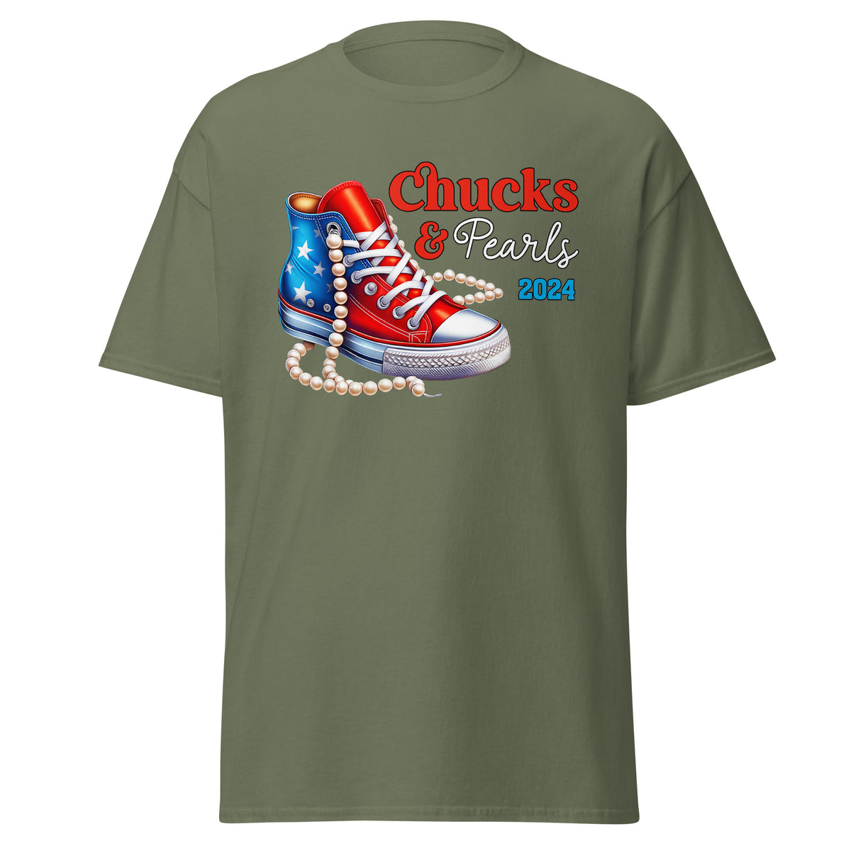 Chucks And Pearls - Kamala Harris Tee Shirt - Chuck And Pearl 2024 - I Am With Kamala - Tshirt Classic.