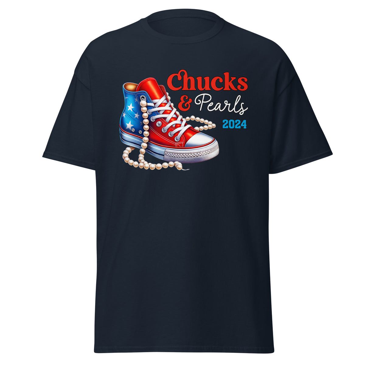 Chucks And Pearls - Kamala Harris Tee Shirt - Chuck And Pearl 2024 - I Am With Kamala - Tshirt Classic.