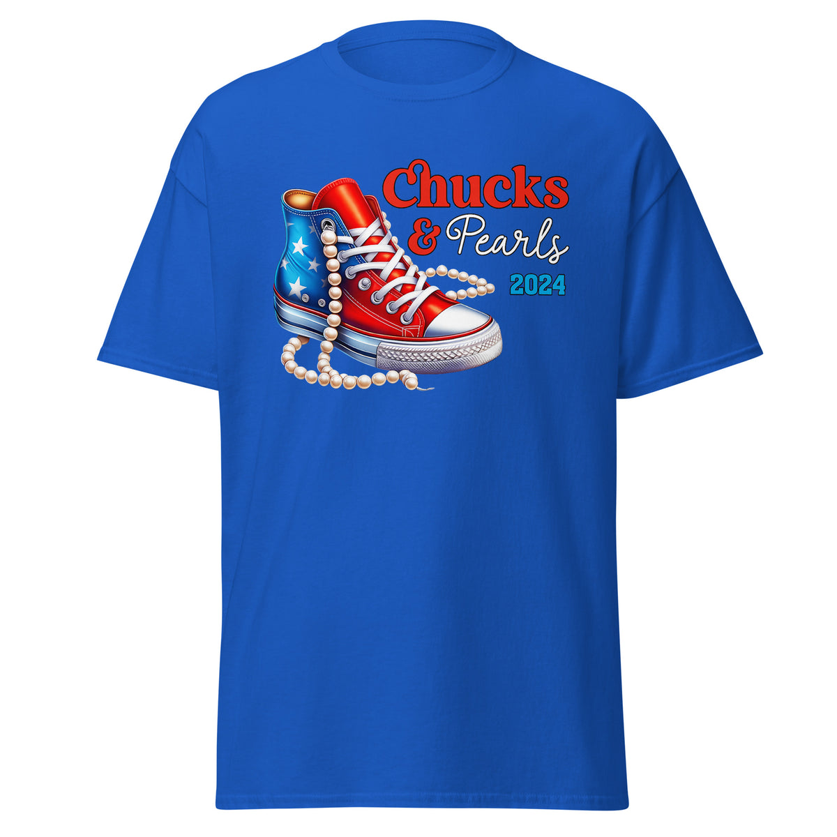 Chucks And Pearls - Kamala Harris Tee Shirt - Chuck And Pearl 2024 - I Am With Kamala - Tshirt Classic.