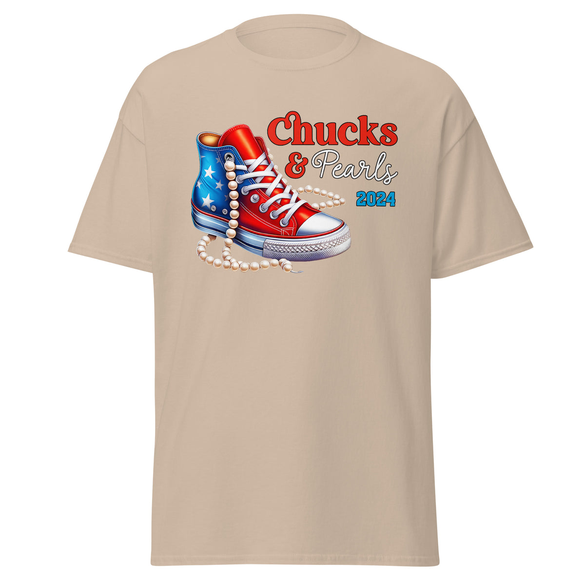 Chucks And Pearls - Kamala Harris Tee Shirt - Chuck And Pearl 2024 - I Am With Kamala - Tshirt Classic.