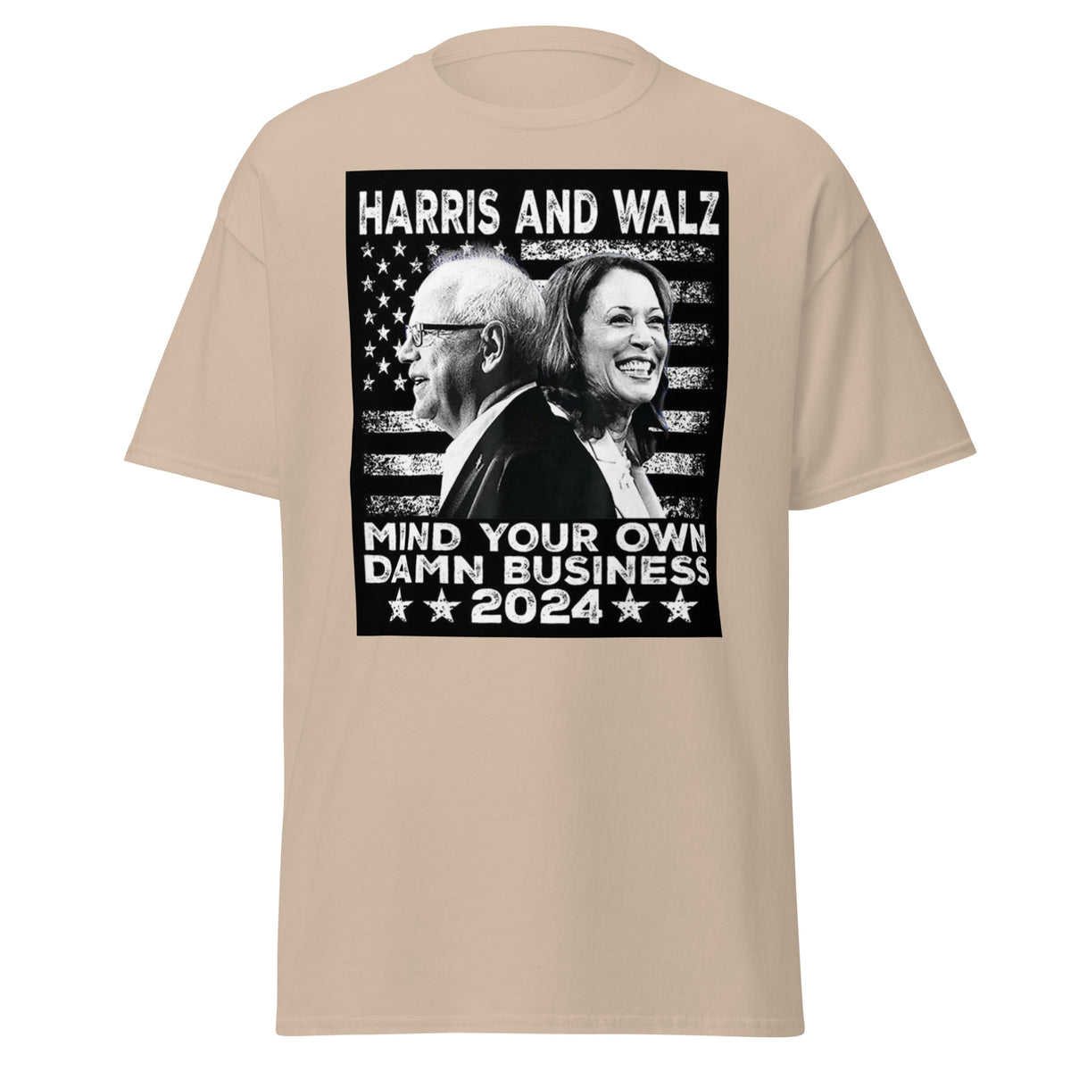 Harris And Walz - Mind Your Own Damn Business Tshirt - Kamala Walz Tee - Kamlas Harris 2024 Election Tee Unisex Classic