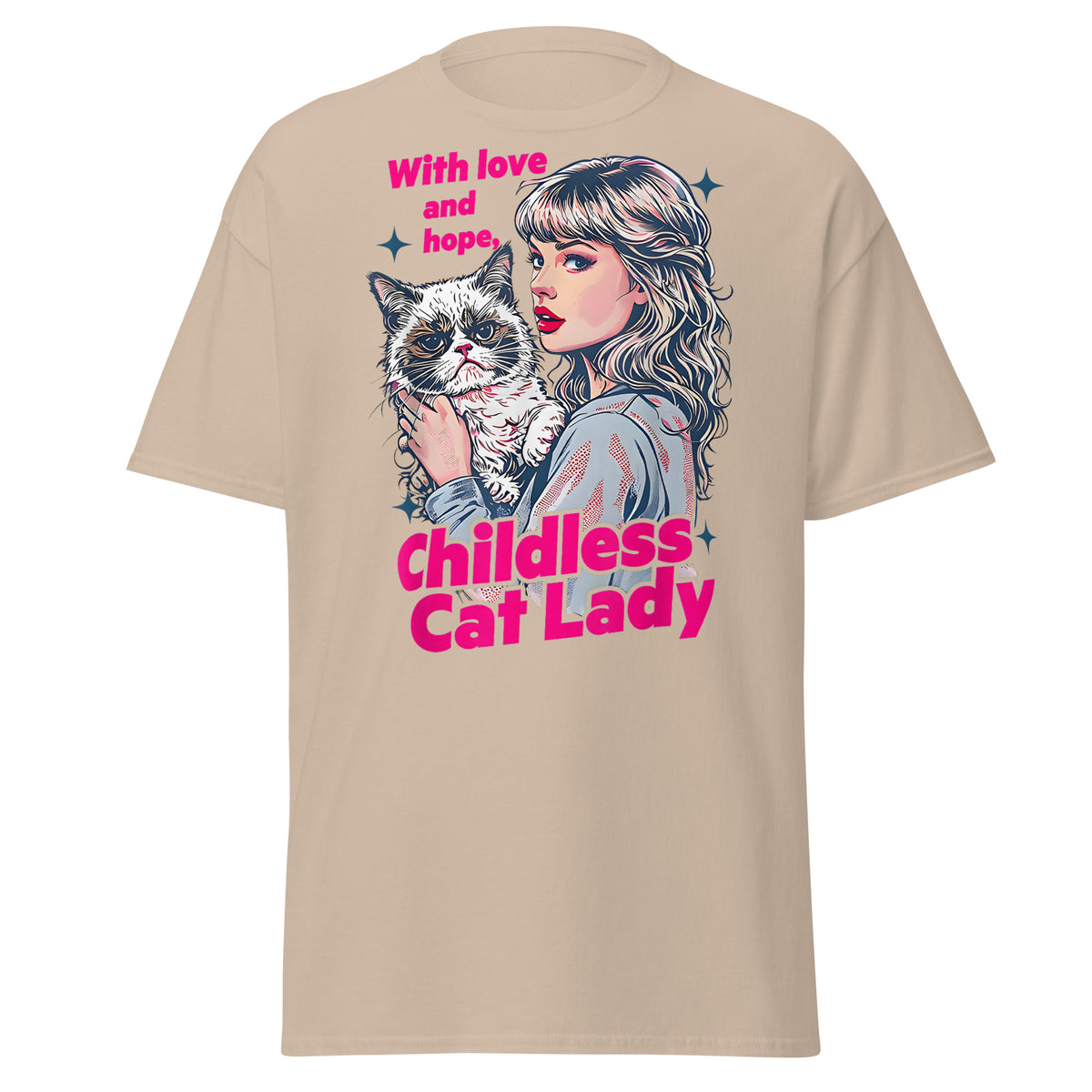 With Love And Hope Childless Catlady Kamala Harris Tee ShirtUnisex classic tee