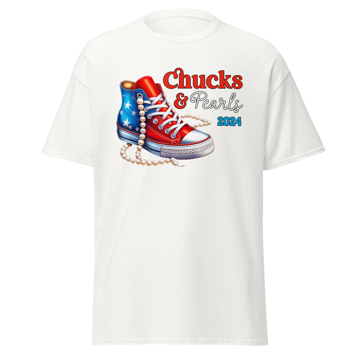 Chucks And Pearls - Kamala Harris Tee Shirt - Chuck And Pearl 2024 - I Am With Kamala - Tshirt Classic.