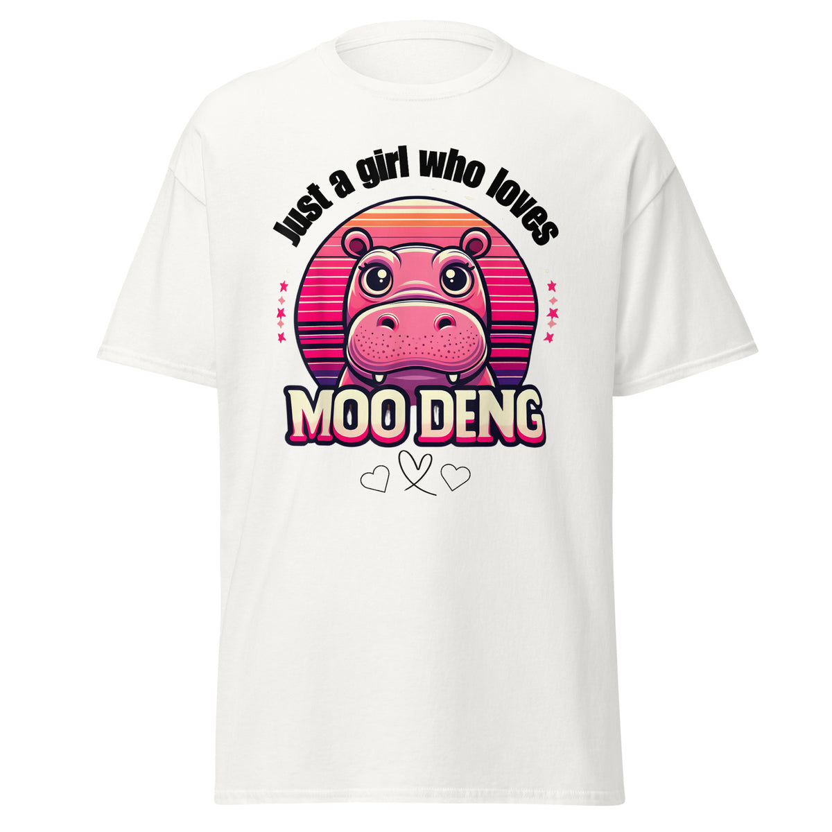 Just A Girl Who Loves Moo Deng Tshirt Moo Deng Tee Shirt Funny Baby Hippo Moo Deng Unisex Classic.