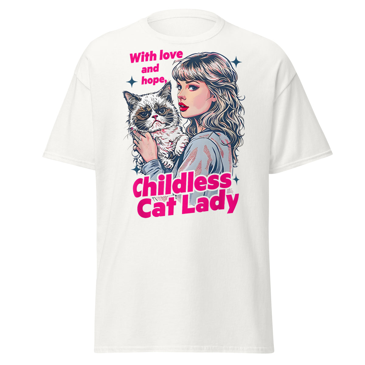 With Love And Hope Childless Catlady Kamala Harris Tee ShirtUnisex classic tee