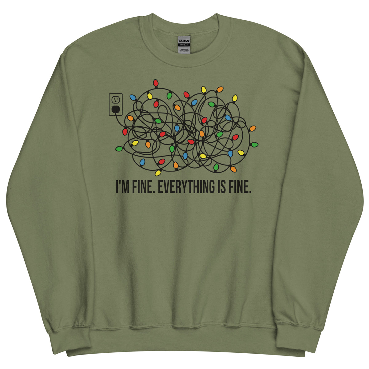 I'm Fine Everything Is Fine Sweatshirt, Christmas Sweatshirt, Sweatshirts Women, Christmas Sweatshirt Women, Christmas Lights Sweatshirt Unisex Sweatshirt