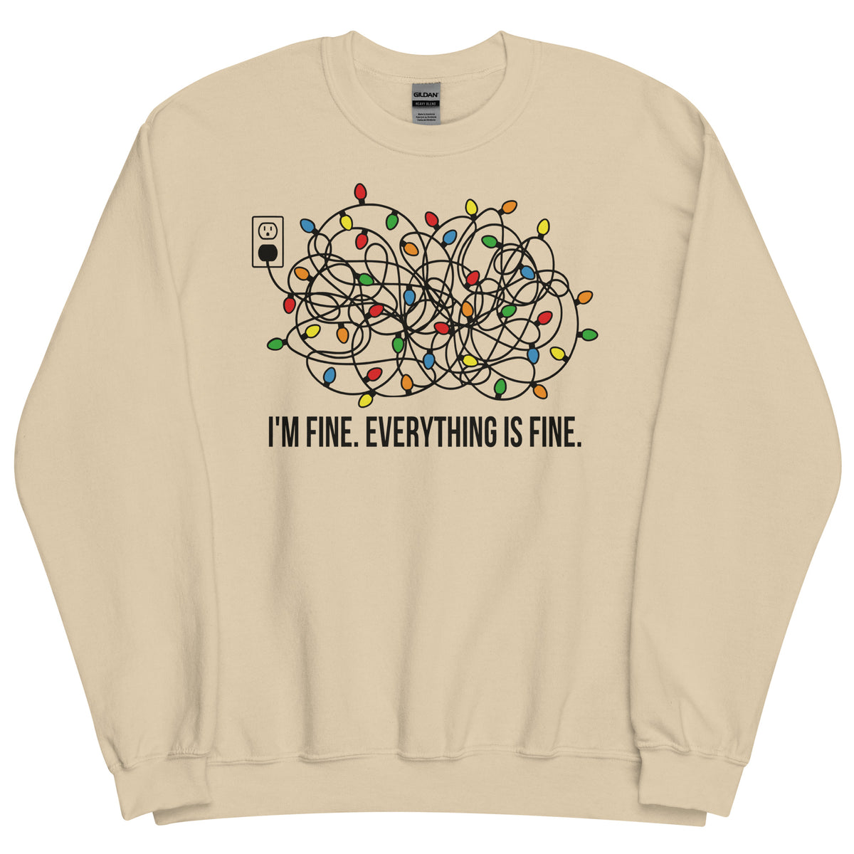 I'm Fine Everything Is Fine Sweatshirt, Christmas Sweatshirt, Sweatshirts Women, Christmas Sweatshirt Women, Christmas Lights Sweatshirt Unisex Sweatshirt