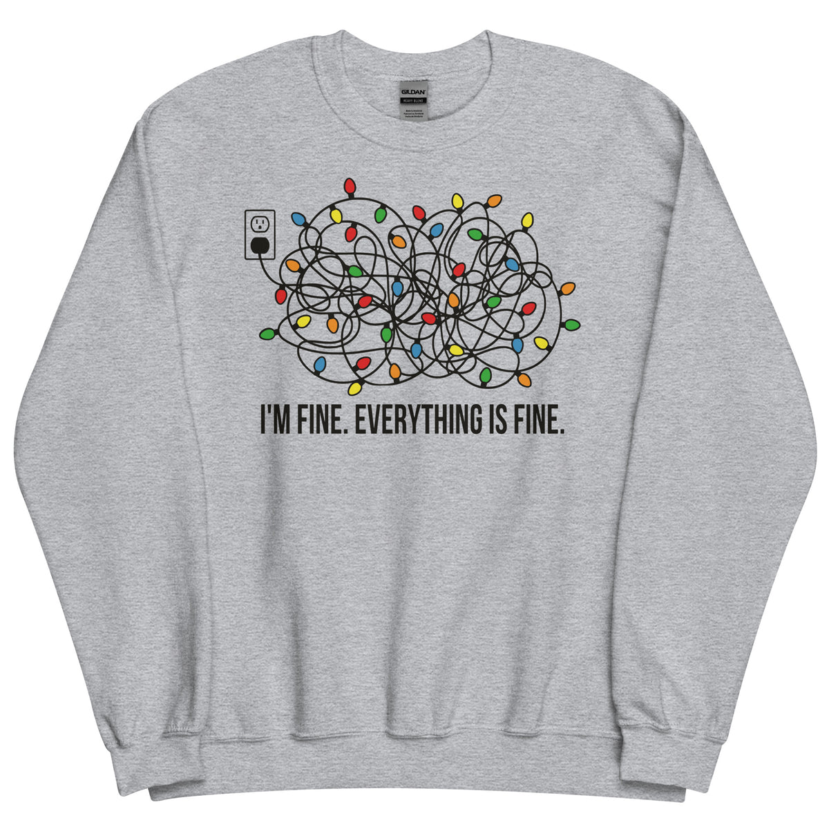 I'm Fine Everything Is Fine Sweatshirt, Christmas Sweatshirt, Sweatshirts Women, Christmas Sweatshirt Women, Christmas Lights Sweatshirt Unisex Sweatshirt