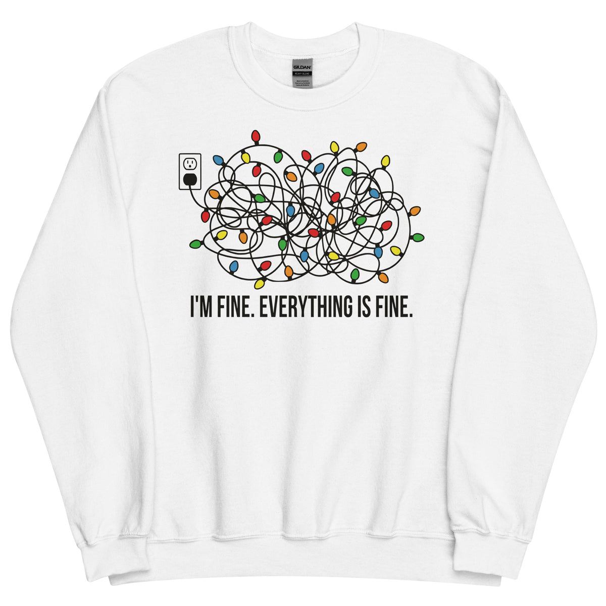 I'm Fine Everything Is Fine Sweatshirt, Christmas Sweatshirt, Sweatshirts Women, Christmas Sweatshirt Women, Christmas Lights Sweatshirt Unisex Sweatshirt